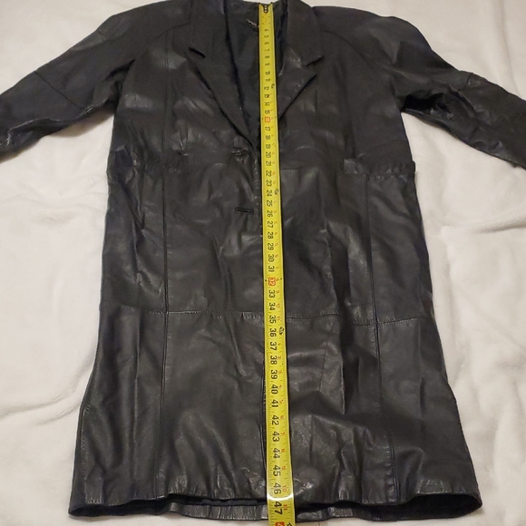 Pelle Black 100% Genuine Leather Trench Coat - Picture 8 of 10